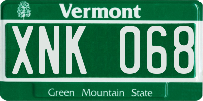 VT license plate XNK068