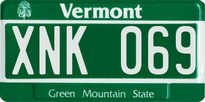 VT license plate XNK069