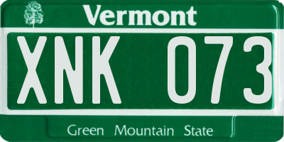 VT license plate XNK073