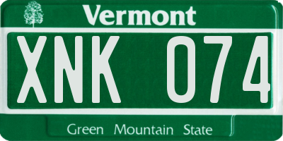VT license plate XNK074