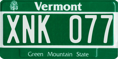 VT license plate XNK077