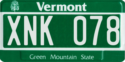 VT license plate XNK078