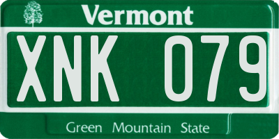 VT license plate XNK079