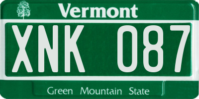 VT license plate XNK087