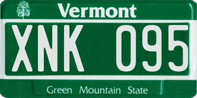 VT license plate XNK095