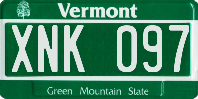 VT license plate XNK097