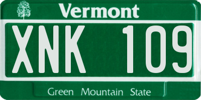 VT license plate XNK109