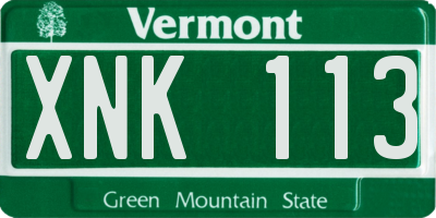 VT license plate XNK113