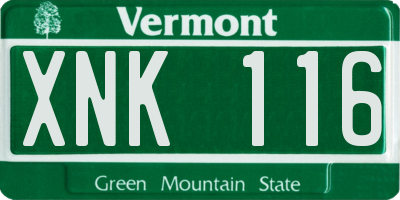 VT license plate XNK116
