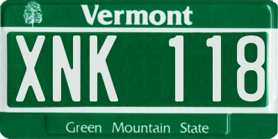 VT license plate XNK118