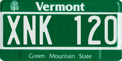 VT license plate XNK120