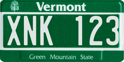 VT license plate XNK123