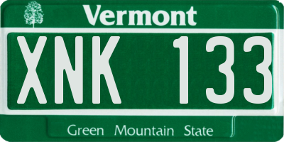 VT license plate XNK133