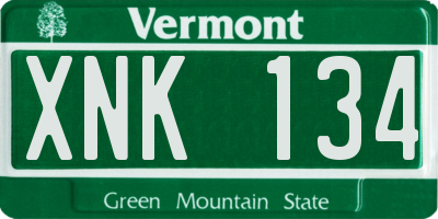 VT license plate XNK134
