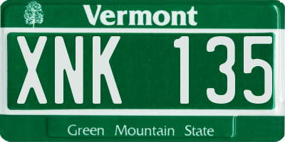 VT license plate XNK135