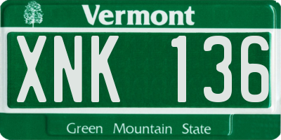 VT license plate XNK136