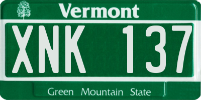 VT license plate XNK137