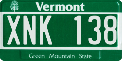 VT license plate XNK138