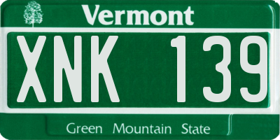 VT license plate XNK139