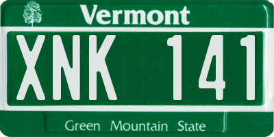 VT license plate XNK141