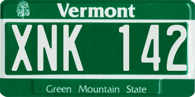 VT license plate XNK142