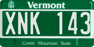 VT license plate XNK143