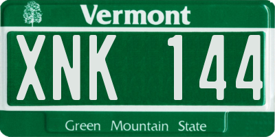 VT license plate XNK144