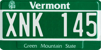 VT license plate XNK145