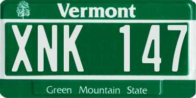 VT license plate XNK147