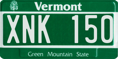 VT license plate XNK150
