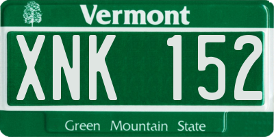 VT license plate XNK152