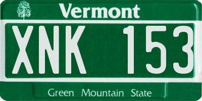 VT license plate XNK153