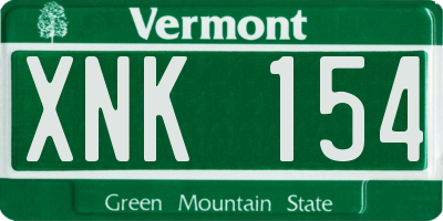 VT license plate XNK154