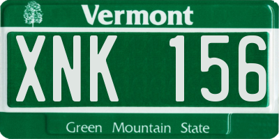VT license plate XNK156