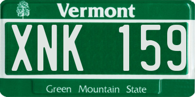 VT license plate XNK159