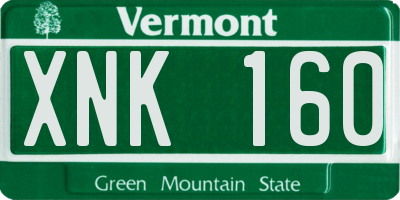 VT license plate XNK160