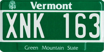 VT license plate XNK163