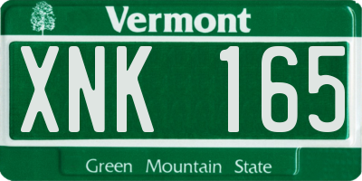 VT license plate XNK165