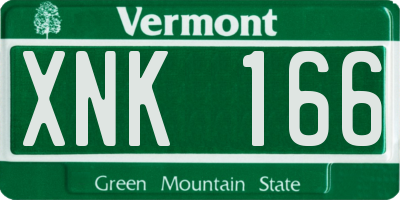 VT license plate XNK166