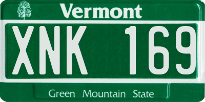 VT license plate XNK169