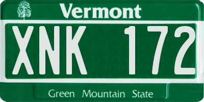 VT license plate XNK172