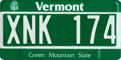 VT license plate XNK174