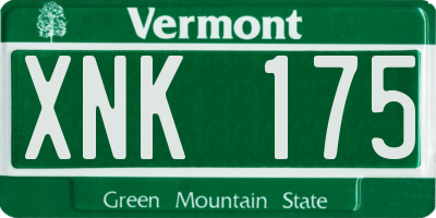 VT license plate XNK175