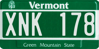 VT license plate XNK178