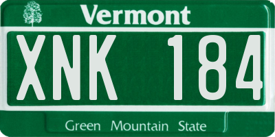 VT license plate XNK184