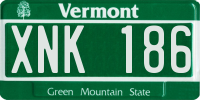 VT license plate XNK186