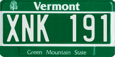 VT license plate XNK191