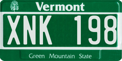 VT license plate XNK198
