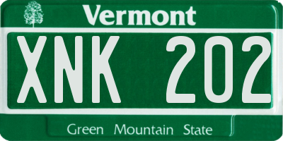 VT license plate XNK202