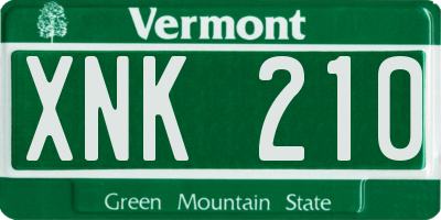 VT license plate XNK210